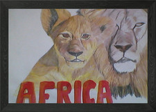 LIONS Framed Wall Art Poster