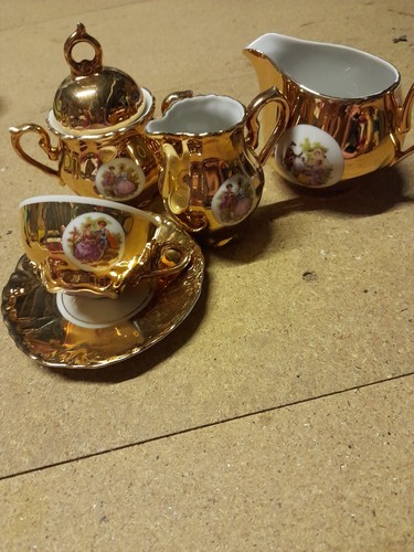 Vintage porcelain gold lustre - vintage,