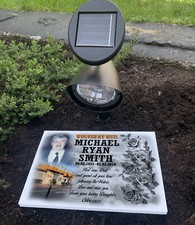 Football themed grave memorial