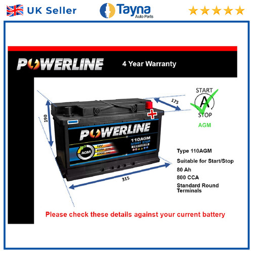 Agm car battery fits mercedes - battery,