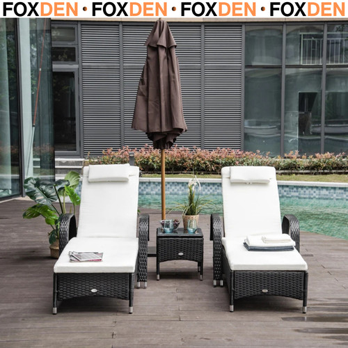Seater rattan sun lounger - 2,
