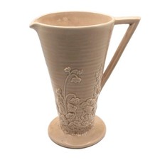 Art Deco Price Bros Sandon Springtime vase jug Mustard yellow Florals 20 cm H