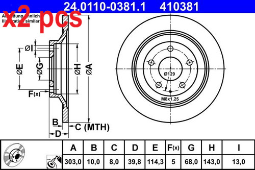 Pcs sides fits mazda - x2,