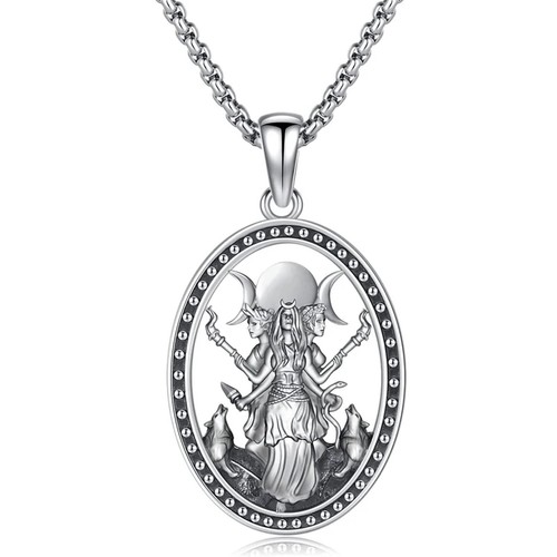 Triple moon hecate pendant - triple,