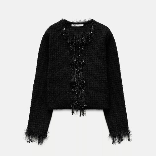 Nwt zara black textured - nwt, beaded