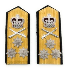 Epaulettes Vice Admiral Shoulder Boards Press Stud & Strap at Back Army CX sword