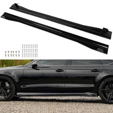UK Universal 2.2M 86.6'' Car Side Skirt Extension Rocker Panel Splitter Lip BT