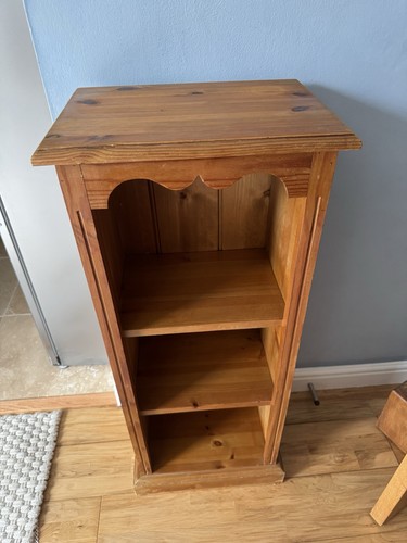 Solid pine narrow bookcase - bookcase, /