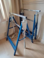 Adjustable Height Metal Fold Down Tressles Saw Horse Pair