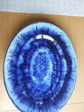 Beautiful Blue Porthmadog Welsh Serving Plate No. 70 Made In Wales