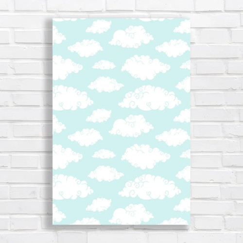 Soft pastel clouds teal canvas - soft,