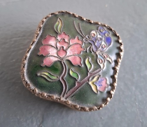 Vintage cloisonné enamel pill - cloisonné,
