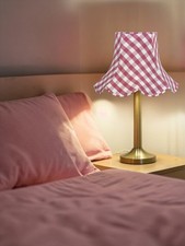Pink gingham check table