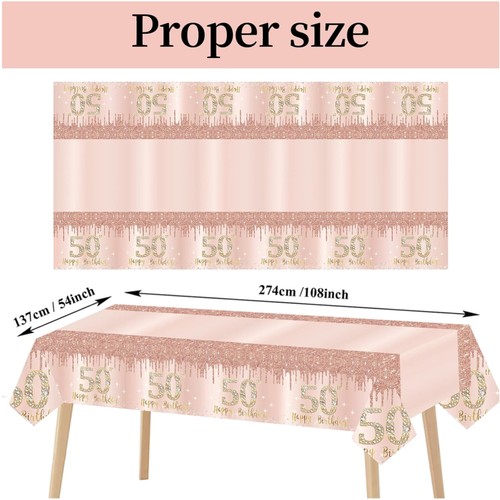 Pink rose gold 50th - pink,