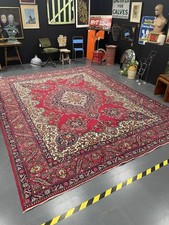 Vintage Heriz Geometric Traditional 10x13 ft Area Rug Hand-knotted Wool Carpet