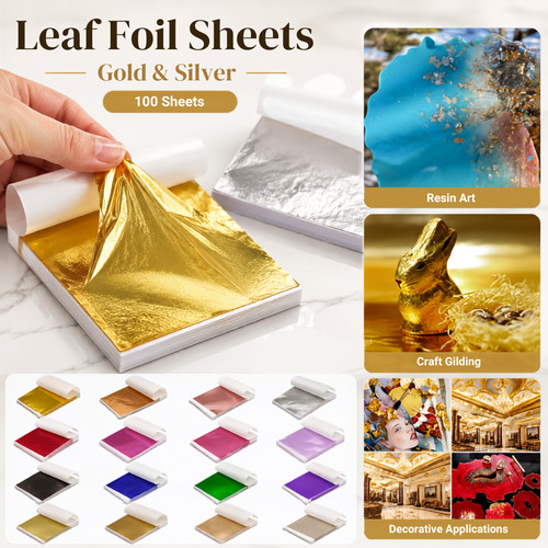 100x leaf foil sheets - sheets, gilding
