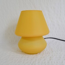 Vintage Habitat Yellow Glass Mushroom Table Lamp , Small Glass Bedside Lamp