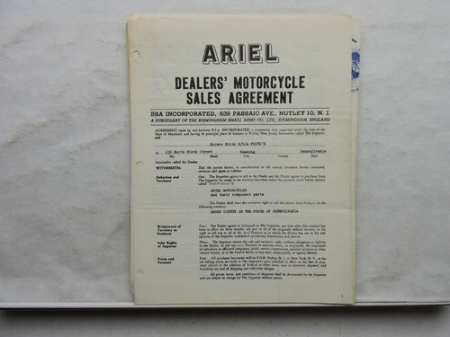 1950 ariel dealer literature - ariel,