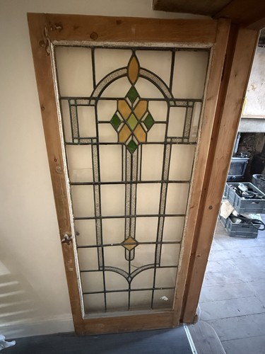 Antique leaded stained glass - antique,
