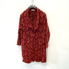 Sahara Jacket Coat Womens Size Small Red  Brocade Chenille Vintage Lagenlook