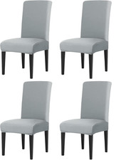 Dining Table Chair Covers Universal Fit Grey 4 Pack Slip Covers For Home Hotel