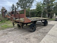Vintage 4 Wheel Turntable Farm Straw Trailer - Shepherds Hut Chassis