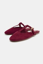 ZARA BURGUNDY SUEDE BALLET