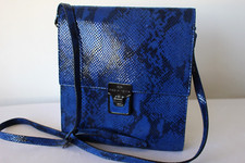 Pied A Terre Crossbody / Shoulder Bag Dark Blue/Black Snake Print Leather
