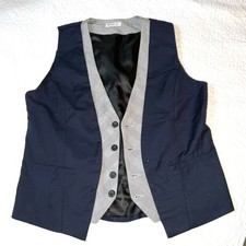 Mens VEST mens size M costume Victorian Edwardian double vest look navy blue