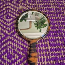 Hand Mirror 1940s Oval Faux