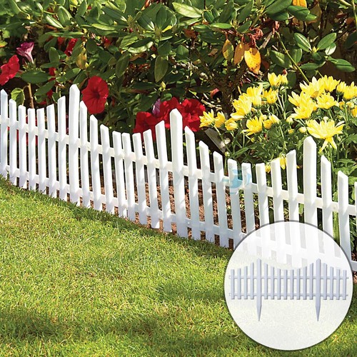 White picket fence garden - white,