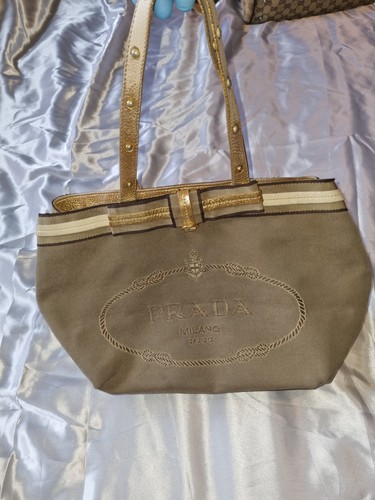 Vintage prada canvas tote bag - vintage,