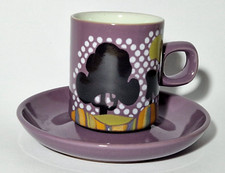 DENBY TREES - 6 RARE OP-ART CUPS & SAUCERS - Diana Woodcock-Beckering