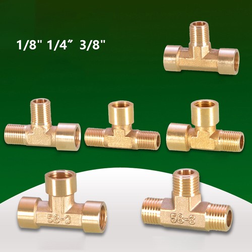 Brass bsp t shape - brass, 1/8"-3/8"