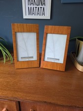 2 Retro Look Sixtrees High Gloss Wood Effect Photo Frame 5” x 7”