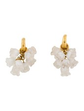 LALIQUE MUGUET CLUSTER CRYSTAL GOLD PLATED CLIP EARRINGS - Original box RARE