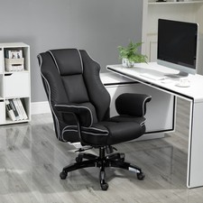 Office Chair, PU Leather Computer Desk Chair with Reclining, Black