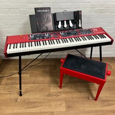 Nord Stage 3 HA88 Stage Piano With Keyboard Stand, Music Rest & Red Piano Stool