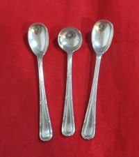 Elkington Plate Monarchy Silver Plated Condiment Salt And Mustard Spoons x 3