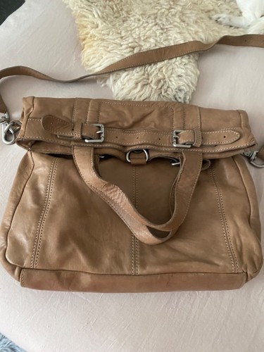 100 tan leather jigsaw tote - tan,