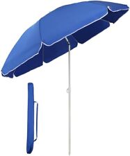 1.6m Beach Umbrella with Cover Portable Tilting Garden Parasol Various Colours