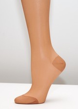 MYRTIL Vintage French RHT Seamless SHEER Nylon Stockings 15 denier NOS BNIP TAN