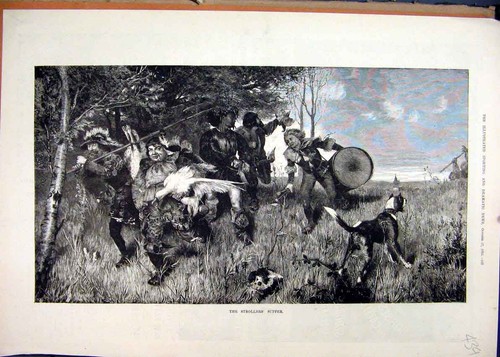 Old antique print - old,