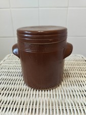 French Handmade Salt Glazed Stoneware Confit Pot  with Lid