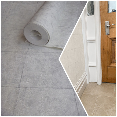 Tile roll wallpaper - on,