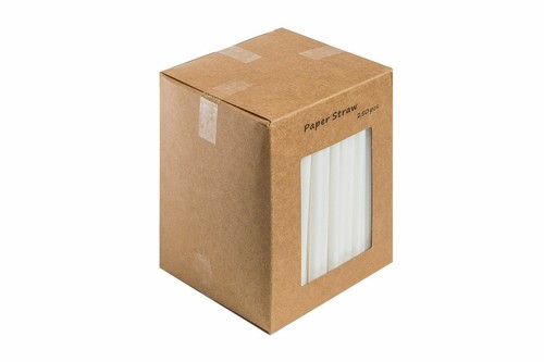 White paper straws 250 - white,