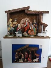 VINTAGE ANTIQUE ITALIAN CHRISTMAS NATIVITY SCENE SET 9 CHINA FIGURES MANGER VGC