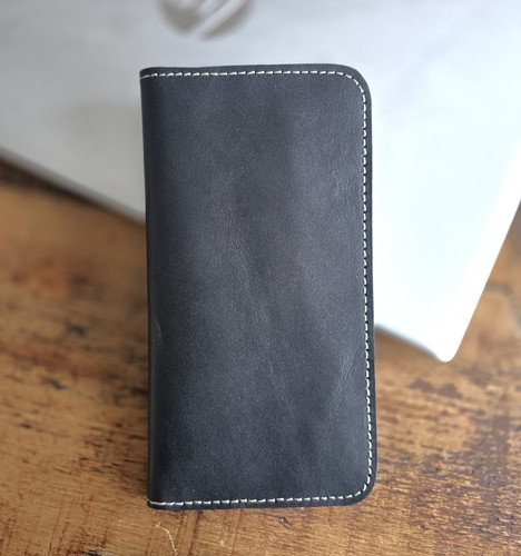 Handmade black leather long - handmade,