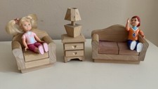 4 Pc Wooden Living Room Doll