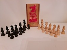 Vintage wooden Jaques Staunton boxwood chess set House Martin 60mm 